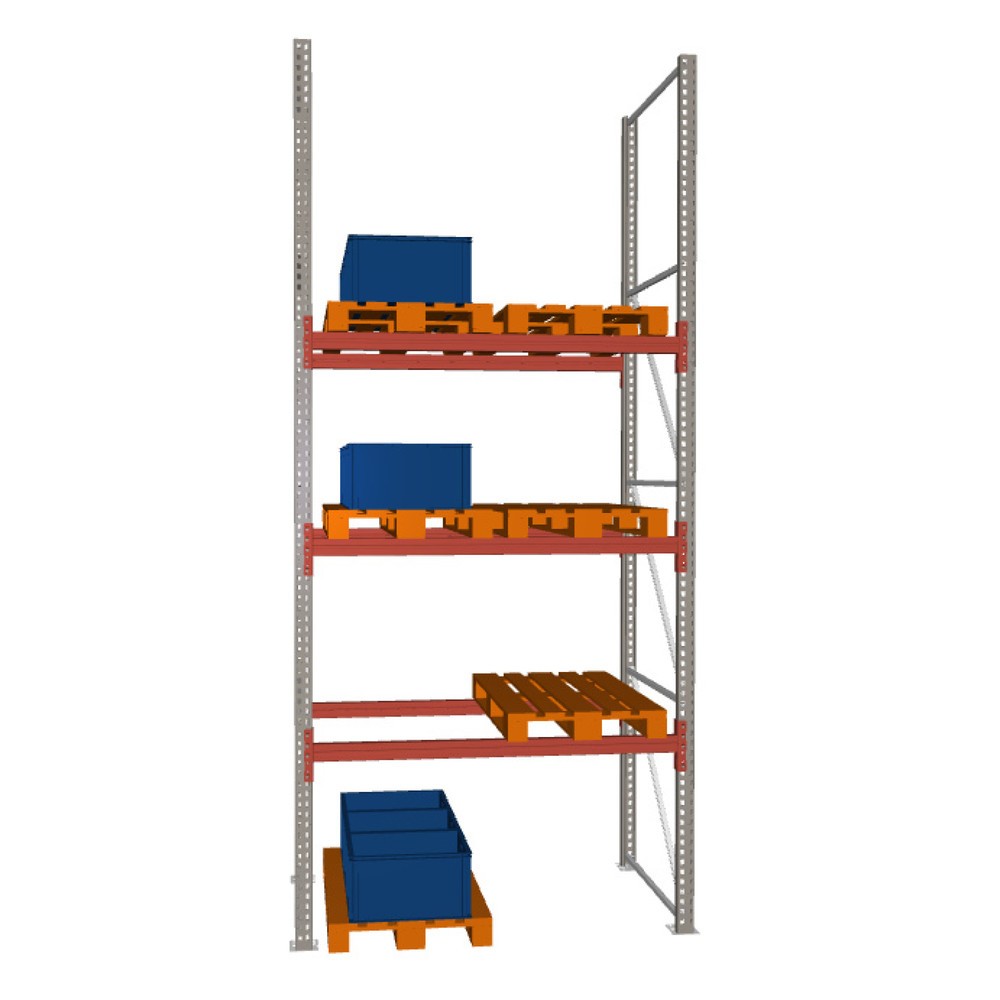Product image: META MULTIPAL pallet rack, base unit, SL 6,660 kg, HxWxD 4,400 x 1,825 x 1,100 mm