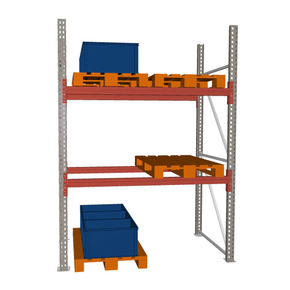 Product image: META MULTIPAL pallet rack, base unit, SL 7.200 kg, HxWxD 2,700 x 1,825 x 1,100 mm