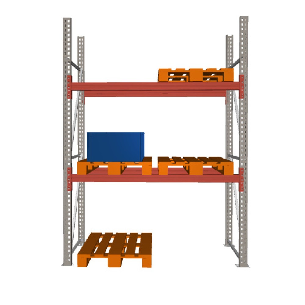 Product image: META MULTIPAL pallet rack, base unit, SL 4,420 kg, HxWxD 2,700 x 1,825 x 1,100 mm