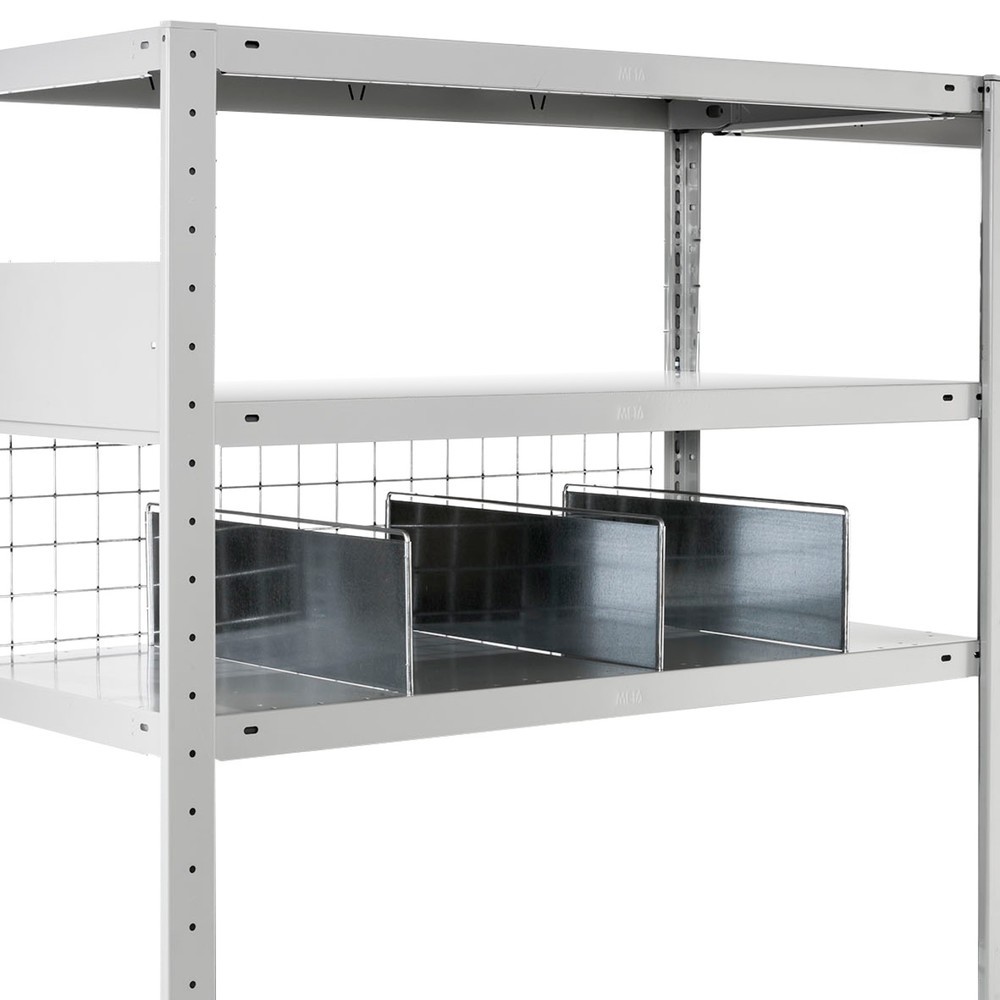 Product image: META shelf divider with safety bracket, HxD 150 x 400 mm