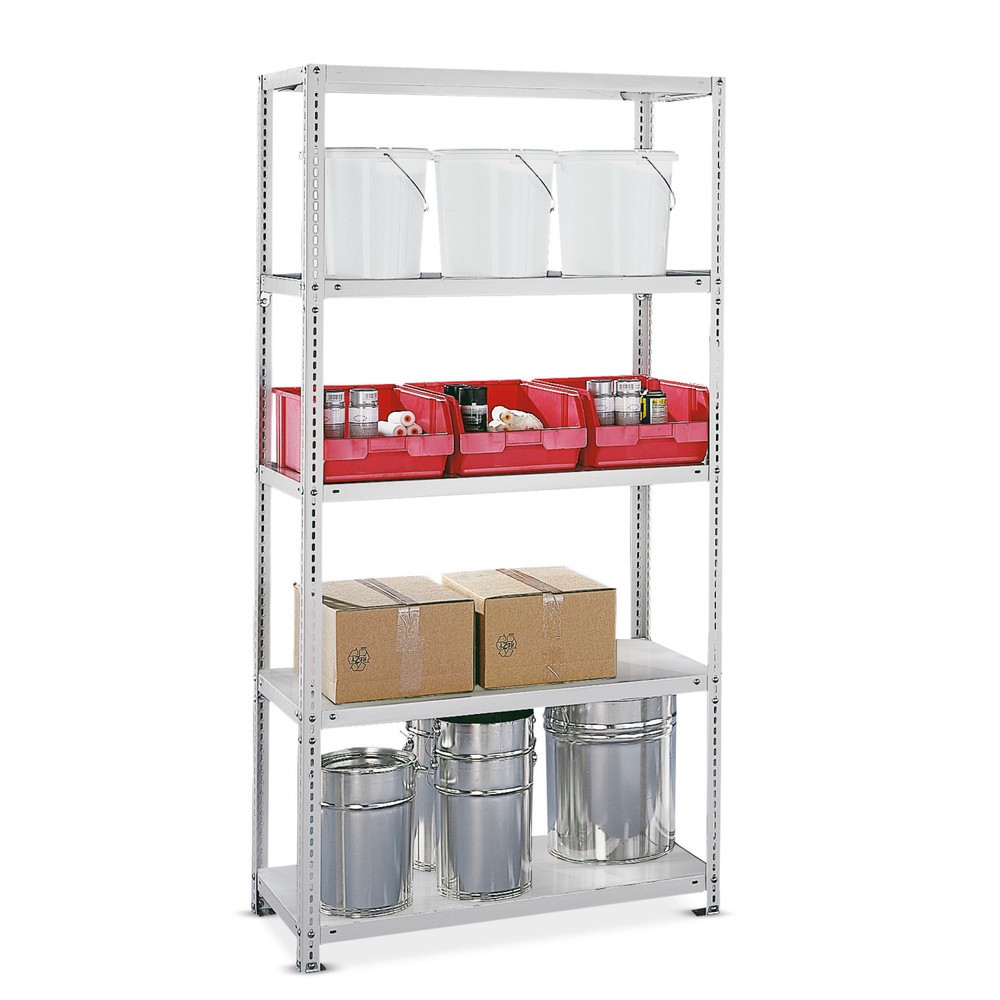 Product image: META shelf rack, bolted, BU, SL 100 kg, galvanised, HxWxD 2,000 x 1,000 x 300 mm