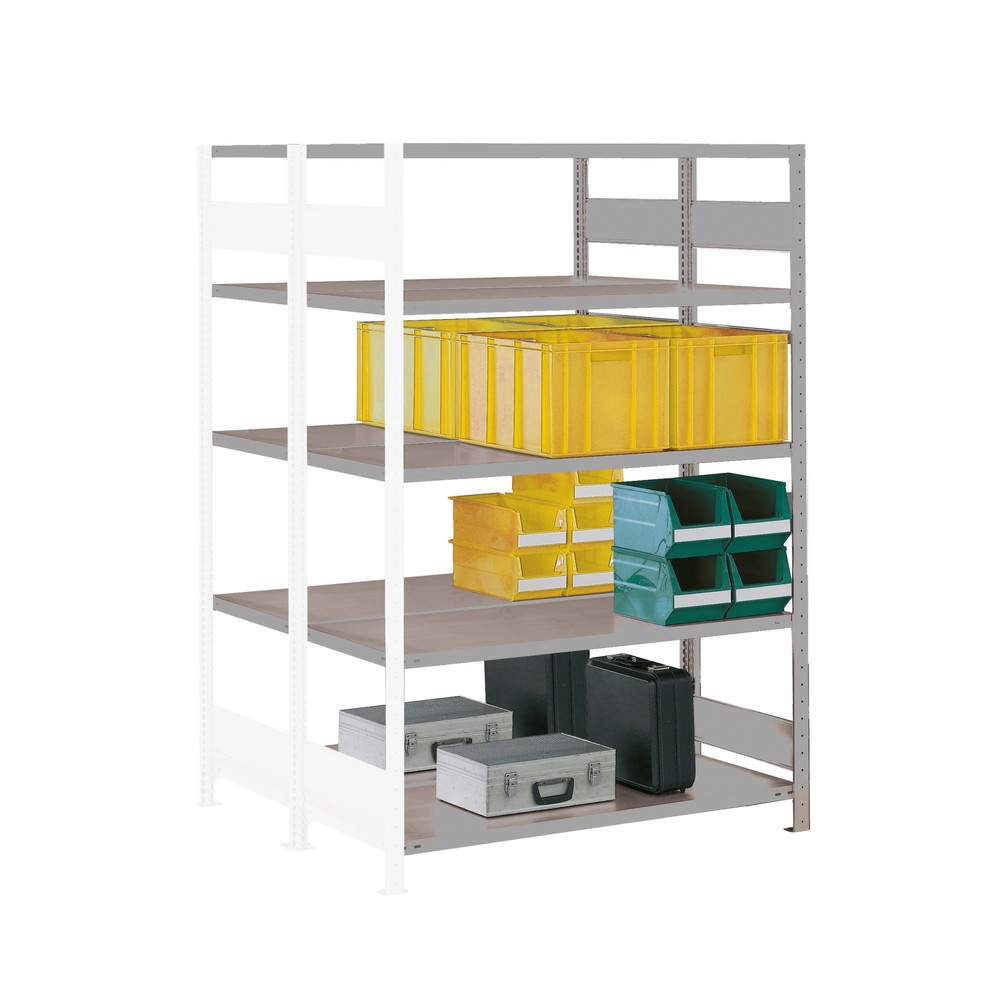 Product image: META wide-span rack, double-row, AU, light grey, HxWxD 2,000 x 1,300 x 600 mm