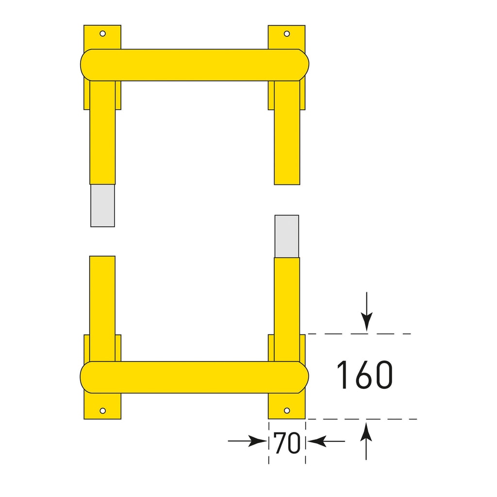 Product image no. 3: MORAVIA column collision protection, outdoor use, hot-dip galvanised, height 600 mm, for column dimensions (WxD) 400 x 400 mm