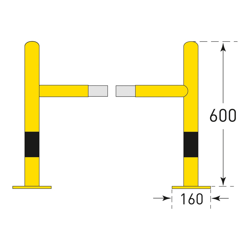 Product image no. 4: MORAVIA column collision protection, outdoor use, hot-dip galvanised, height 600 mm, for column dimensions (WxD) 400 x 400 mm