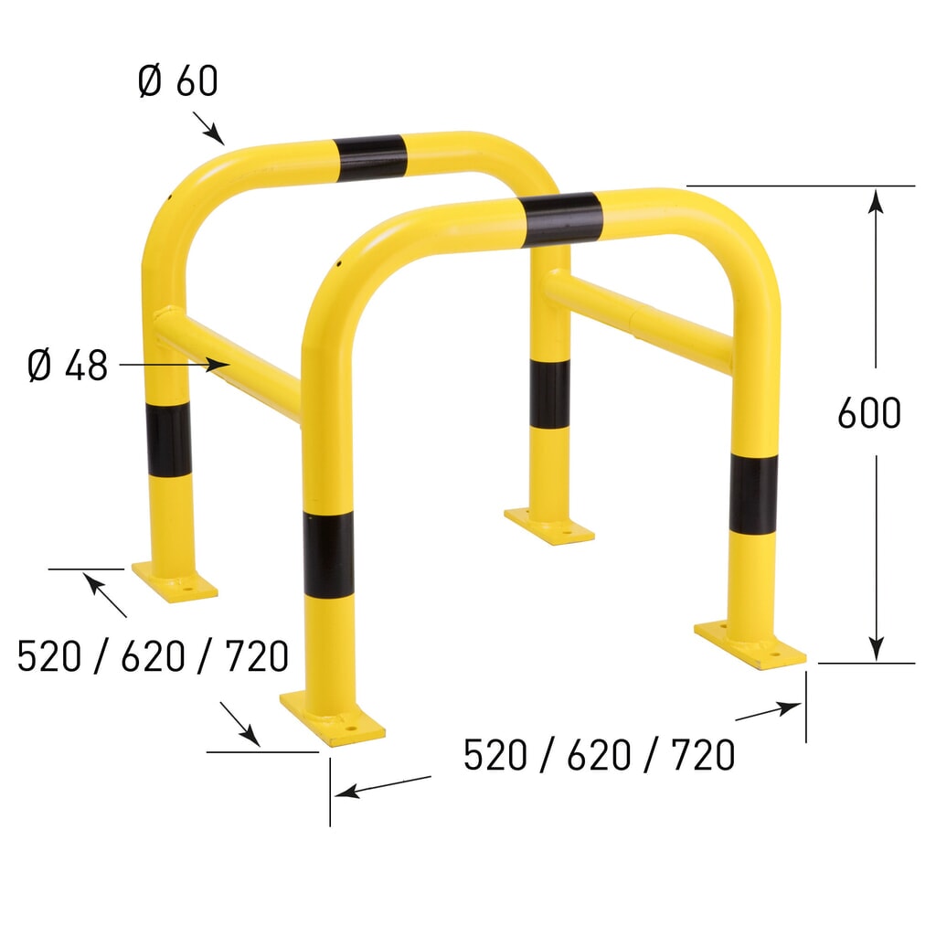 MORAVIA column collision protection, outdoor use, hot-dip galvanised, height 600 mm, for column dimensions (WxD) 400 x 400 mm Product image no. 5: MORAVIA column collision protection, outdoor use, hot-dip galvanised, height 600 mm, for column dimensions (WxD) 400 x 400 mm