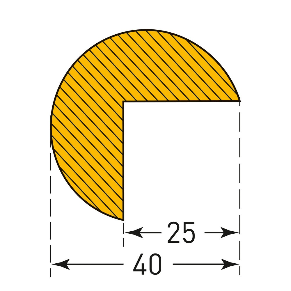 Produktabbildung Nr. 5: MORAVIA impact protector for edges, circular, self-adhesive, HxW 40 x 40 mm, length 5 m