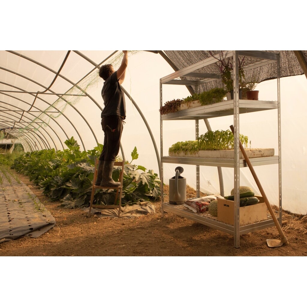 Outdoor wide-span rack with grid shelves, HxWxD 1800 x 1200 x 450 mm Product image no. 8: Outdoor wide-span rack with grid shelves, HxWxD 1800 x 1200 x 450 mm