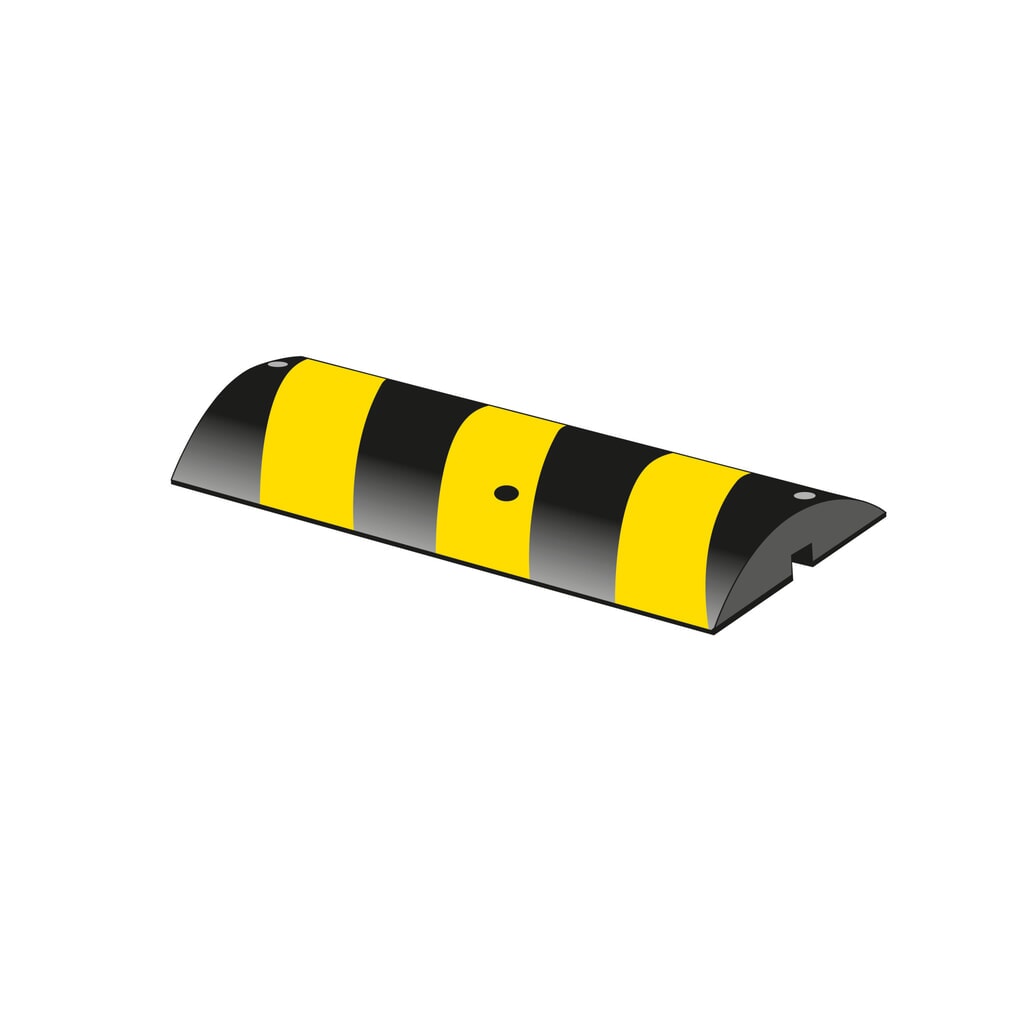 Passenger car speed bump, < 10 km/h, base element, height 55 mm, black/yellow Product image: Passenger car speed bump, < 10 km/h, base element, height 55 mm, black/yellow