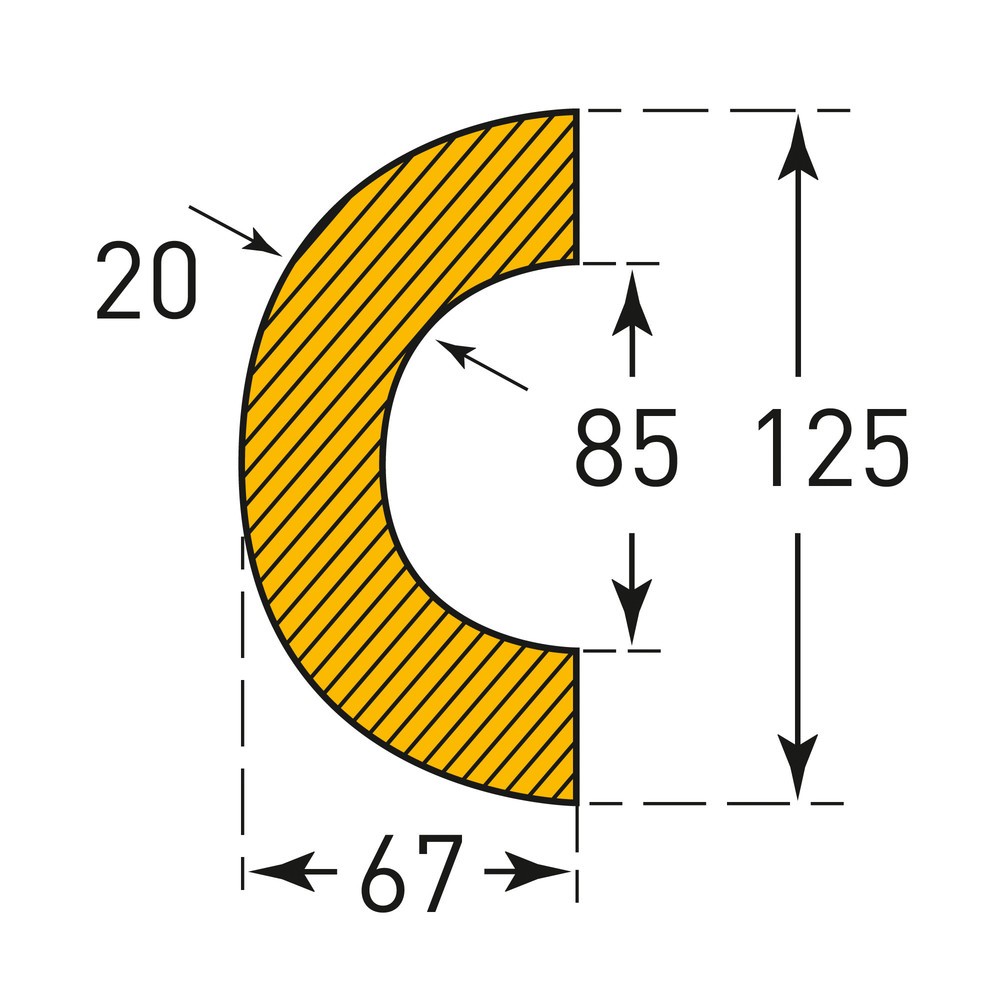 Produktabbildung Nr. 3: MORAVIA impact protector for pipes, semicircular, magnetic, inner diameter 85 mm, length 1 m