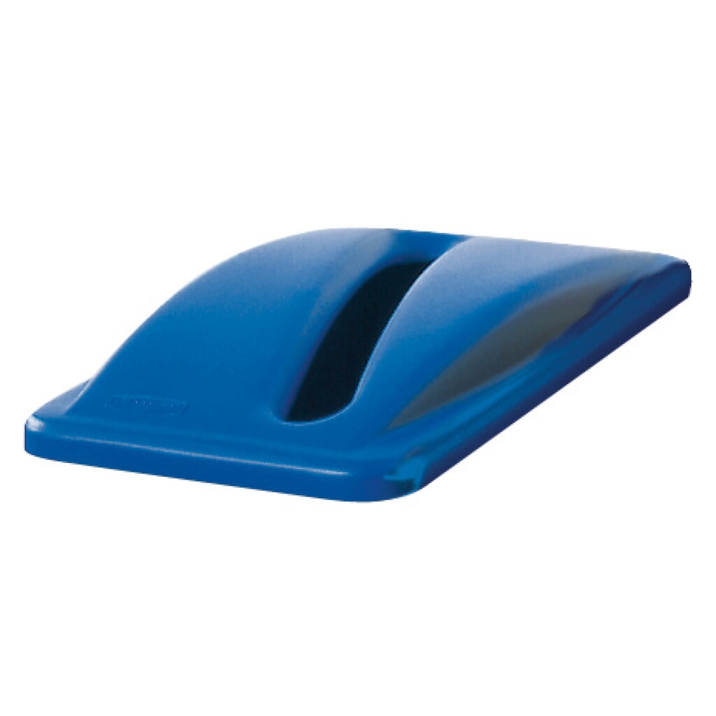 Plastic lid for Rubbermaid® Slim Jim® recycling container, 60 and 87 litres, with paper slot, blue Product image: Plastic lid for Rubbermaid® Slim Jim® recycling container, 60 and 87 litres, with paper slot, blue