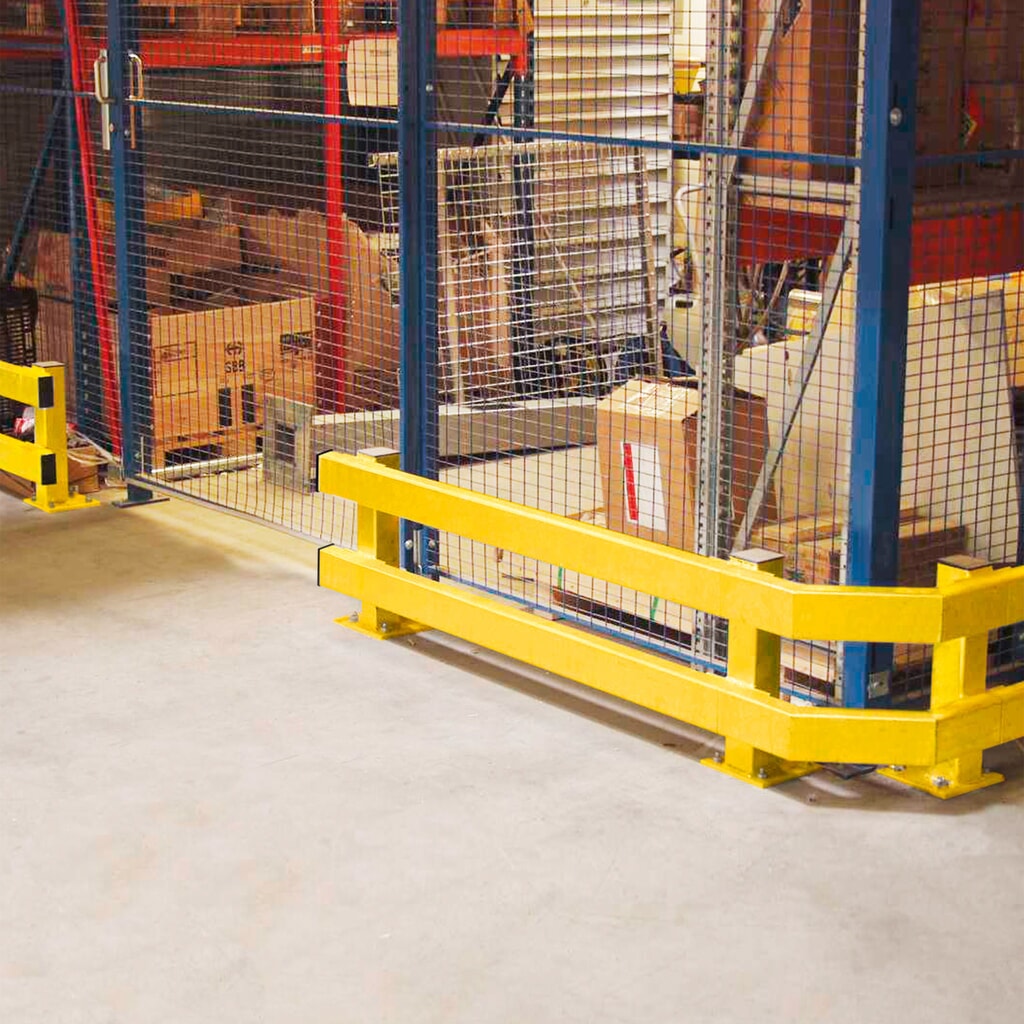 Barrier boards, C profile, corner board, galvanised + plastic-coated, yellow Product image no. 2: Barrier boards, C profile, corner board, galvanised + plastic-coated, yellow