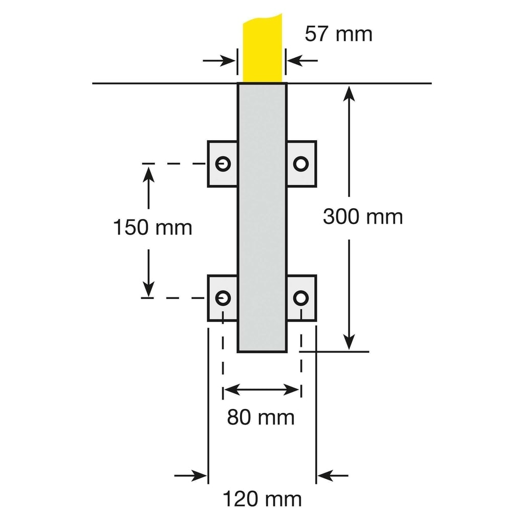 Product image no. 4: Protection bar, outside, side attachment, to remove, HxW 1.300 x 1.000 mm