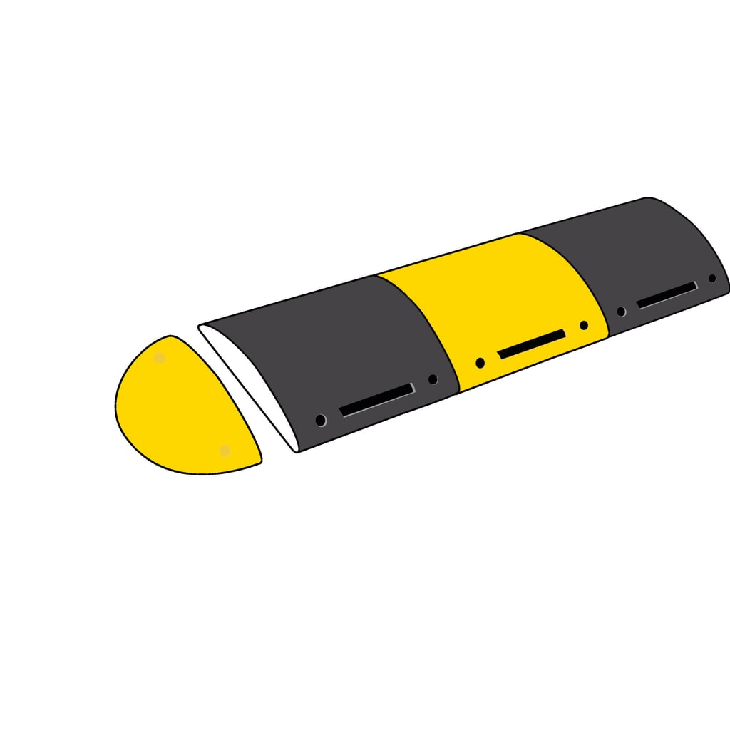 Product image no. 3: Recycled speed bump, < 30 km/h, base element, yellow