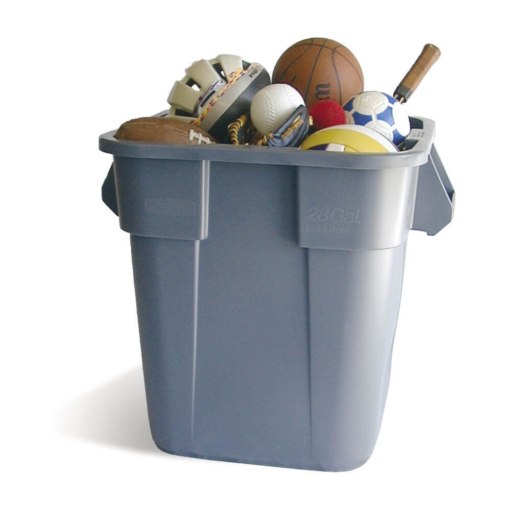 Rubbermaid® universal container, plastic, square, 106 litres, grey Product image: Rubbermaid® universal container, plastic, square, 106 litres, grey