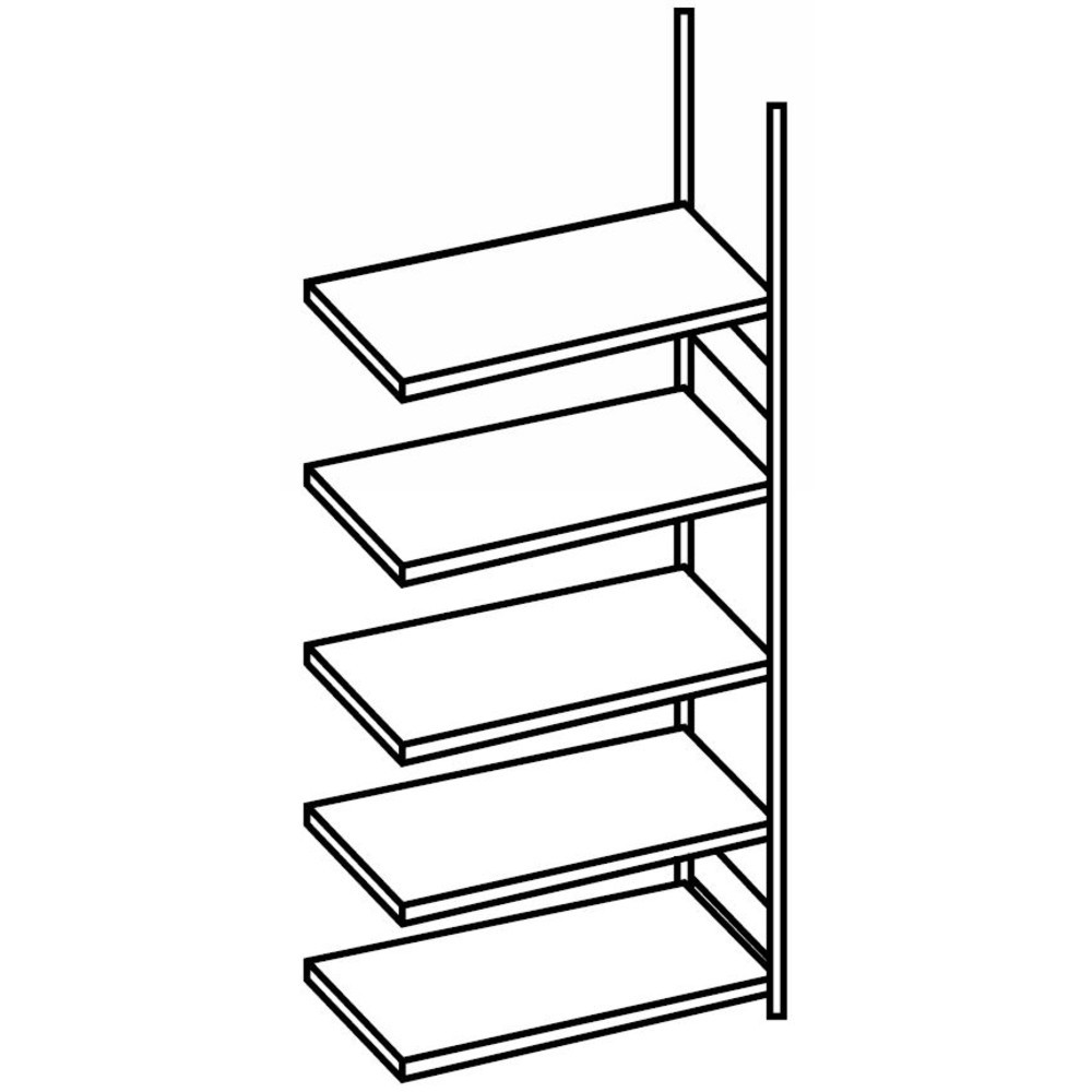 Produktabbildung Nr. 2: META filing shelf, AU, single-sided, without top shelf, SL 80 kg, light grey, HxWxD 1,850 x 750 x 300 mm