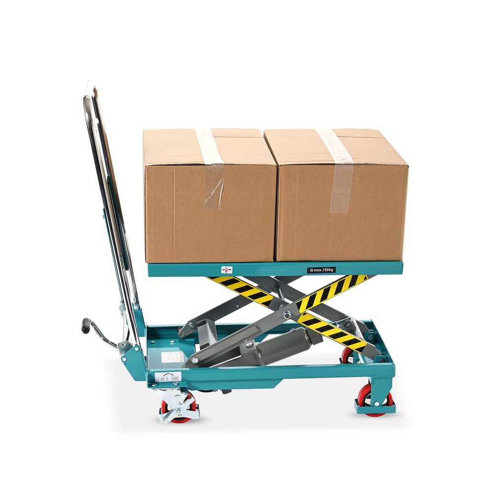 Produktabbildung Nr. 4: Scissor lift table on wheels, folding handlebar, capacity 150 kg, dimensions 700 x 450 mm, Ameise®