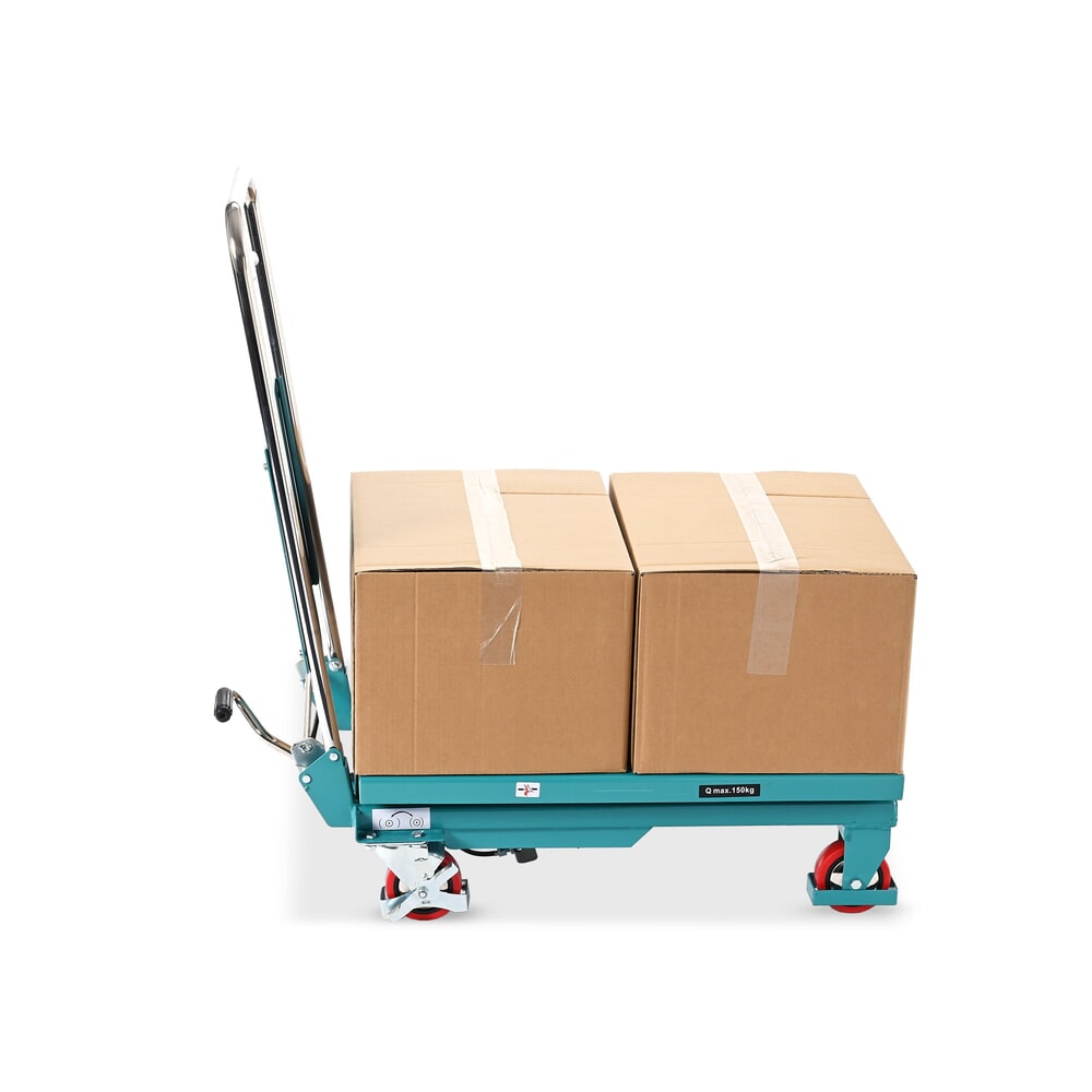 Produktabbildung Nr. 5: Scissor lift table on wheels, folding handlebar, capacity 150 kg, dimensions 700 x 450 mm, Ameise®