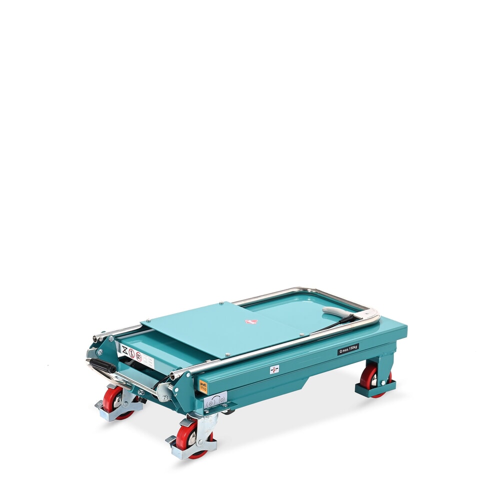 Produktabbildung Nr. 7: Scissor lift table on wheels, folding handlebar, capacity 150 kg, dimensions 700 x 450 mm, Ameise®