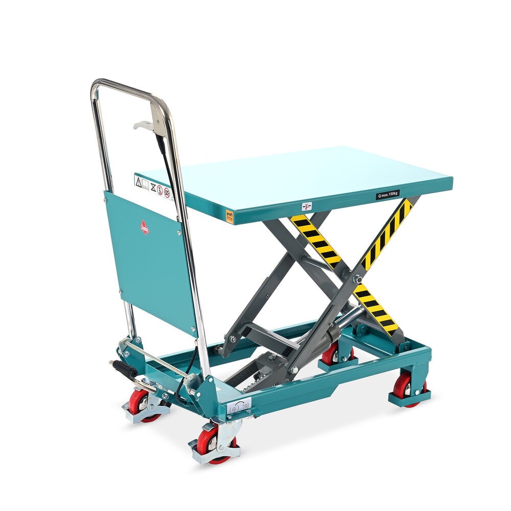 Produktabbildung Nr. 13: Scissor lift table on wheels, folding handlebar, capacity 150 kg, dimensions 700 x 450 mm, Ameise®