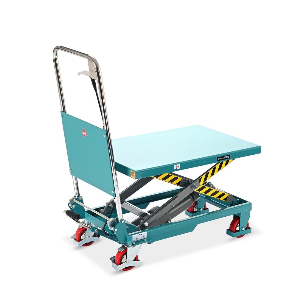 Produktabbildung Nr. 14: Scissor lift table on wheels, folding handlebar, capacity 150 kg, dimensions 700 x 450 mm, Ameise®