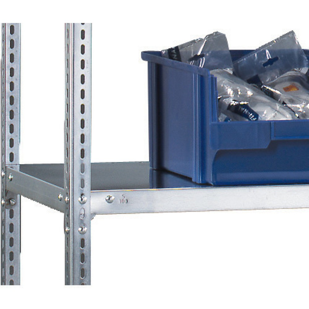 Product image: Shelf for META shelf rack, bolted, SL 80 kg, galvanised, WxD 1,000 x 400 mm
