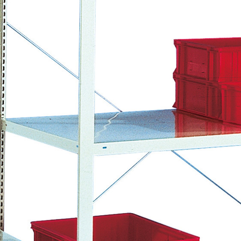 Product image: Shelf for META wide-span rack, single-row, light grey, WxD 1,300 x 400 mm