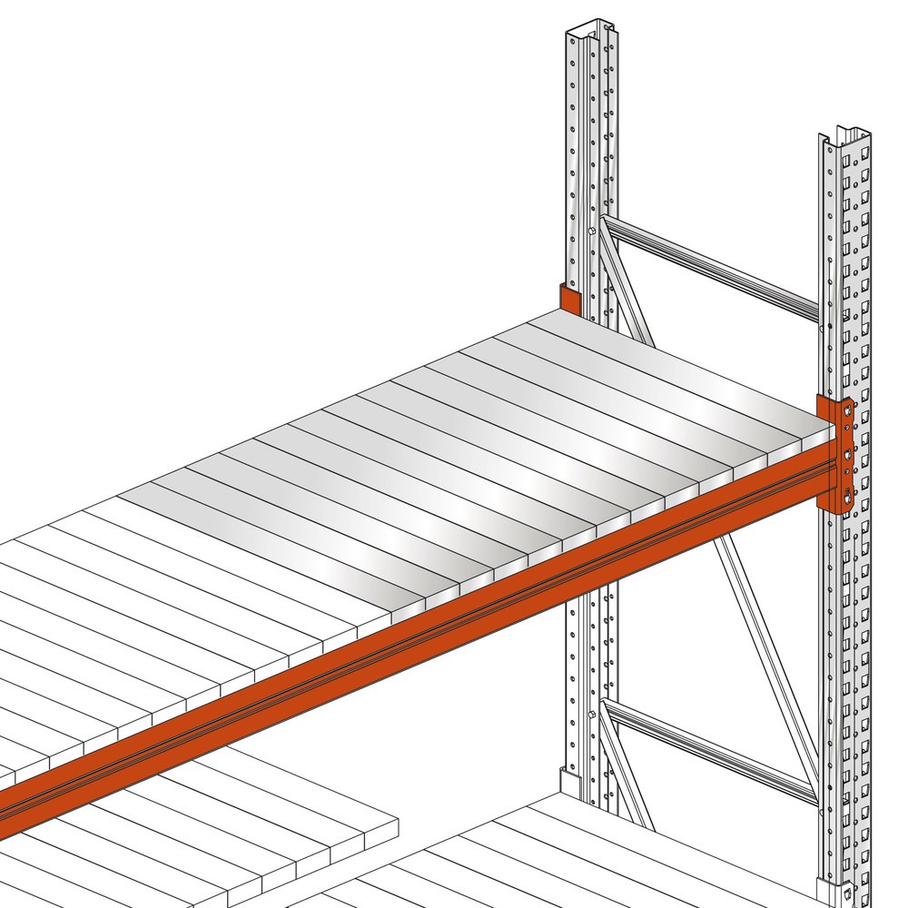 Produktabbildung Nr. 2: Steel panels for META MULTIPAL pallet rack, WxD 100 x 1,100 mm