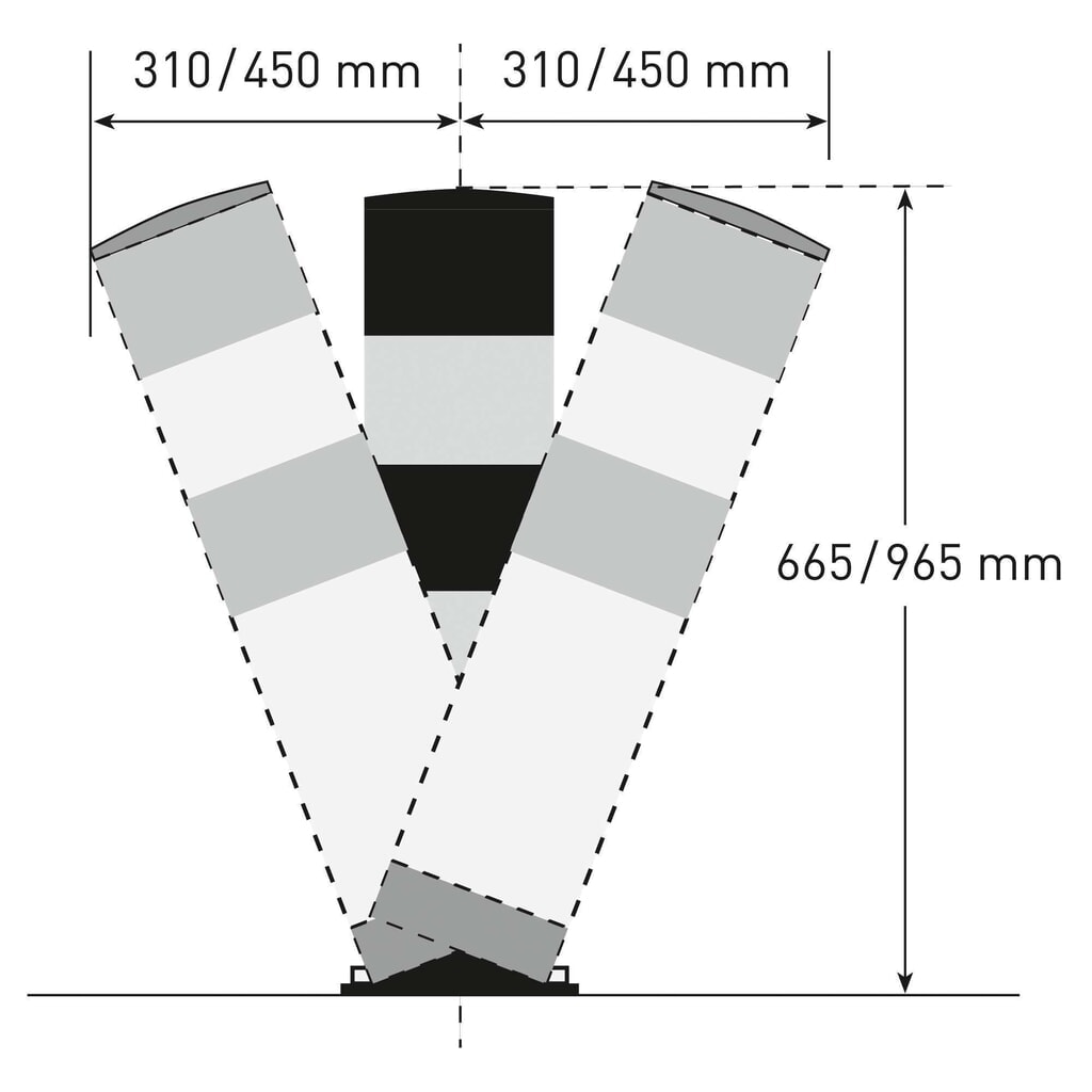 Product image no. 4: MORAVIA Swing tilting impact protection bollard, indoor use, height 655 mm, Ø 159 mm
