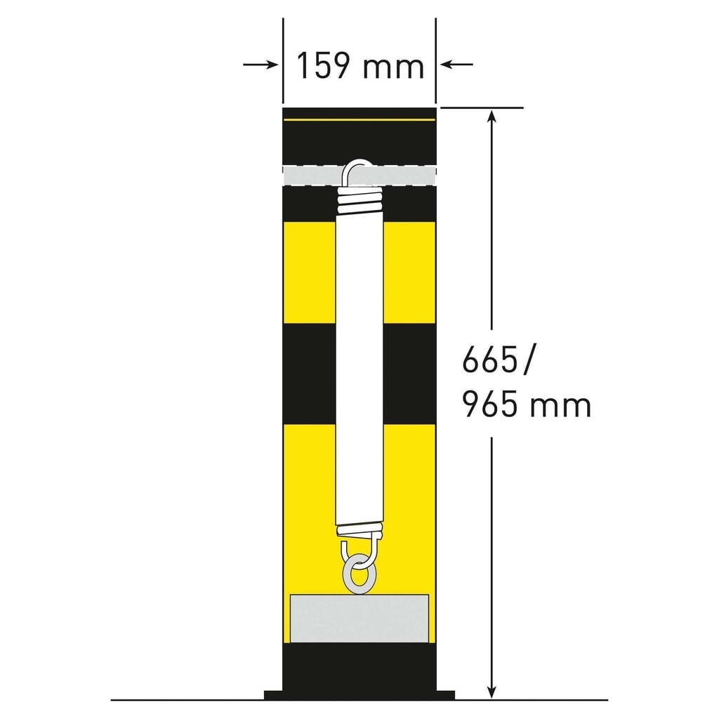 MORAVIA Swing tilting impact protection bollard, indoor use, height 655 mm, Ø 159 mm Product image no. 5: MORAVIA Swing tilting impact protection bollard, indoor use, height 655 mm, Ø 159 mm