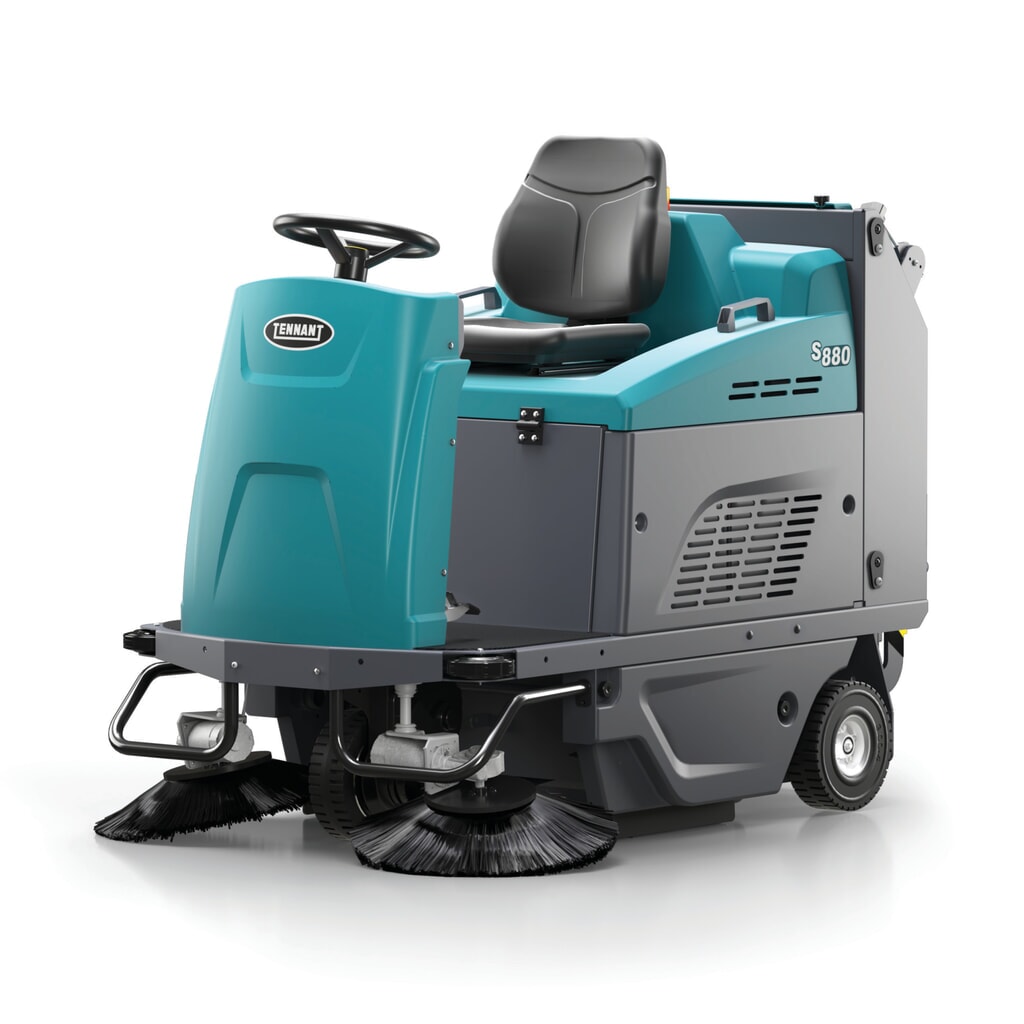 Tennant® S880 ride-on vacuum sweeper Product image: Tennant® S880 ride-on vacuum sweeper