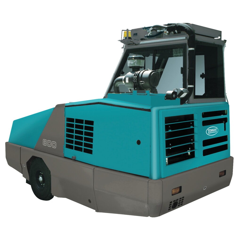 Tennant® 800 ride-on vacuum sweeper, diesel Product image: Tennant® 800 ride-on vacuum sweeper, diesel