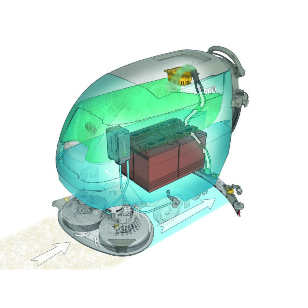 Produktabbildung Nr. 3: Tennant® scrubber drier T500, battery, 700 mm plate diameter, inclusive EC-H2O™