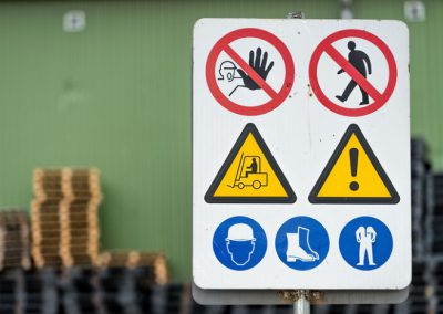 Safety signs for businesses and public buildings