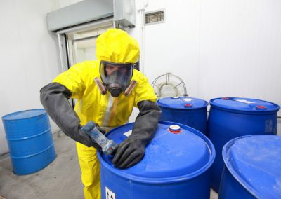 Disposing of chemical waste according to regulations