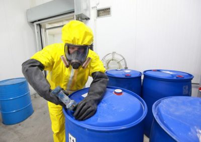 Disposing of chemical waste according to regulations