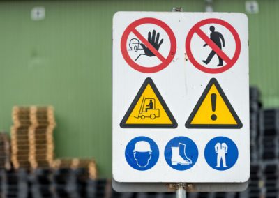 Safety signs for businesses and public buildings