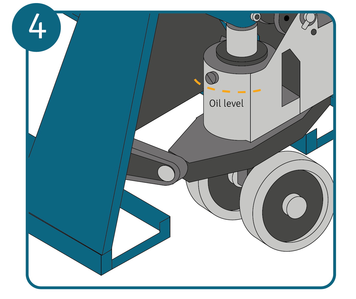 Check the oil level of the pallet jack