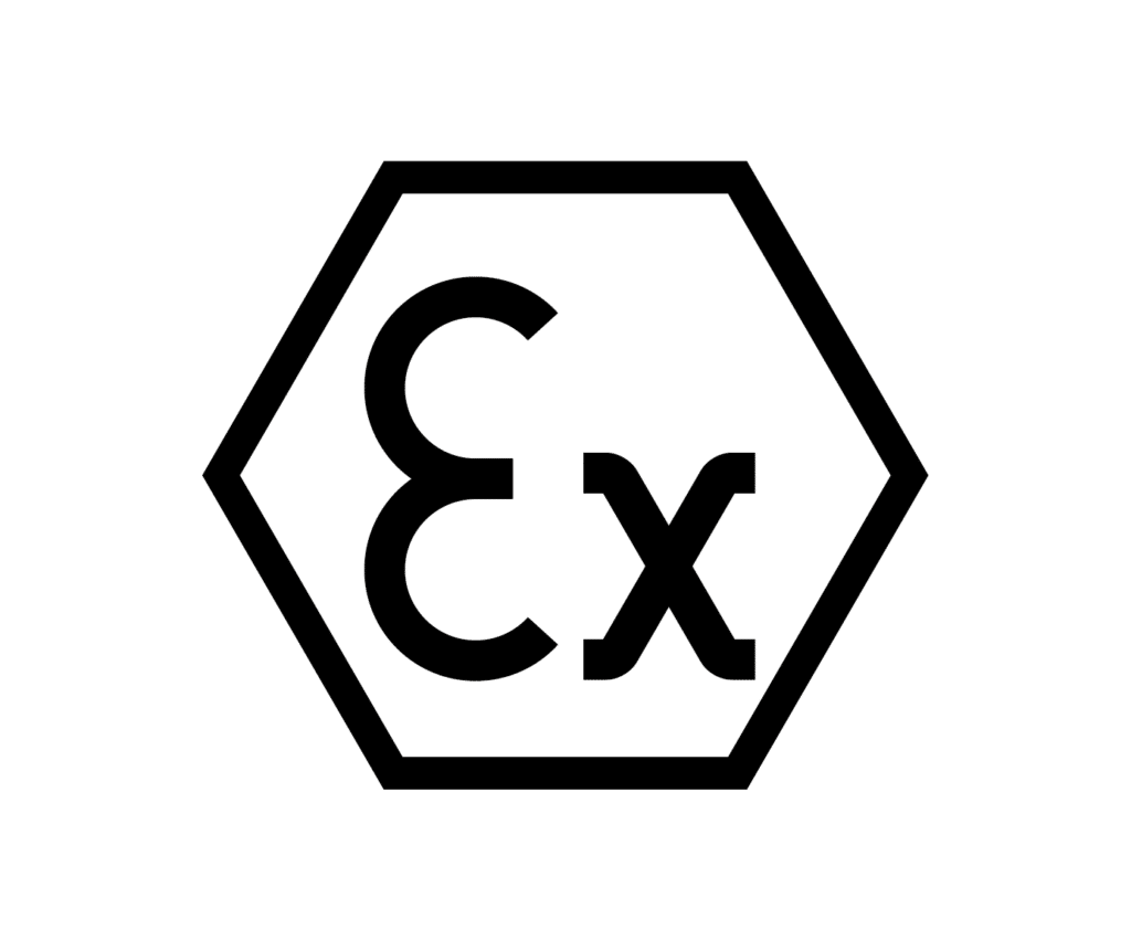 ATEX zone symbol for devices and machinery in potentially explosive areas